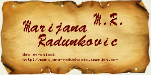 Marijana Radunković vizit kartica